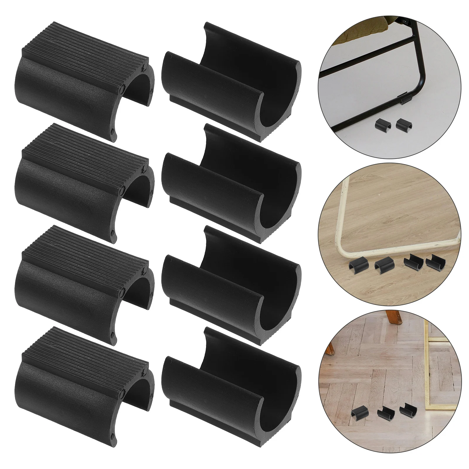 

8pcs U-Shaped Chair Leg Caps Opening Foot Pads Anti-Slip Plastic Furniture Sliders For Hardwood Floors Noise Reduction