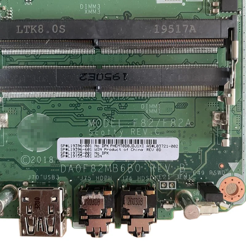 เมนบอร์ดเดสก์ท็อปสำหรับ HP EliteDesk L19735-001 G4 L19396-001 L03721-002 DA0F82MB6B0 F82/F82A หลังจากการทดสอบ100%