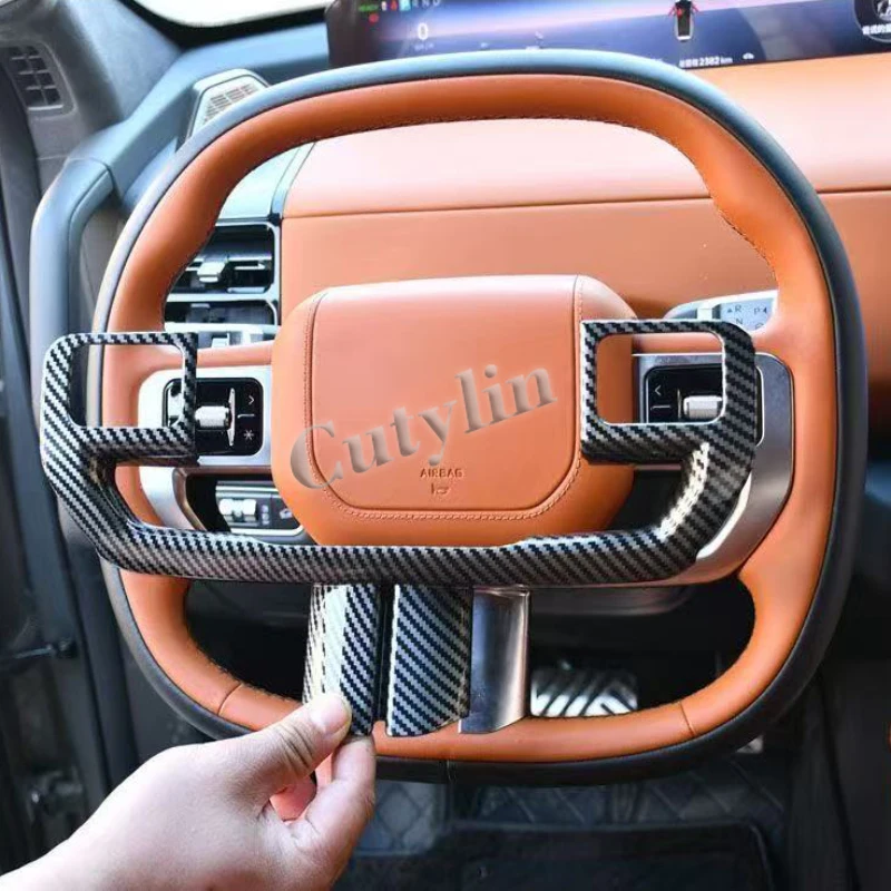 

For Chery Jetour G700 2025 2026 ABS Carbon Fiber /black Car Steering Wheel Panel Decoration Cover Trim Moulding Sticker