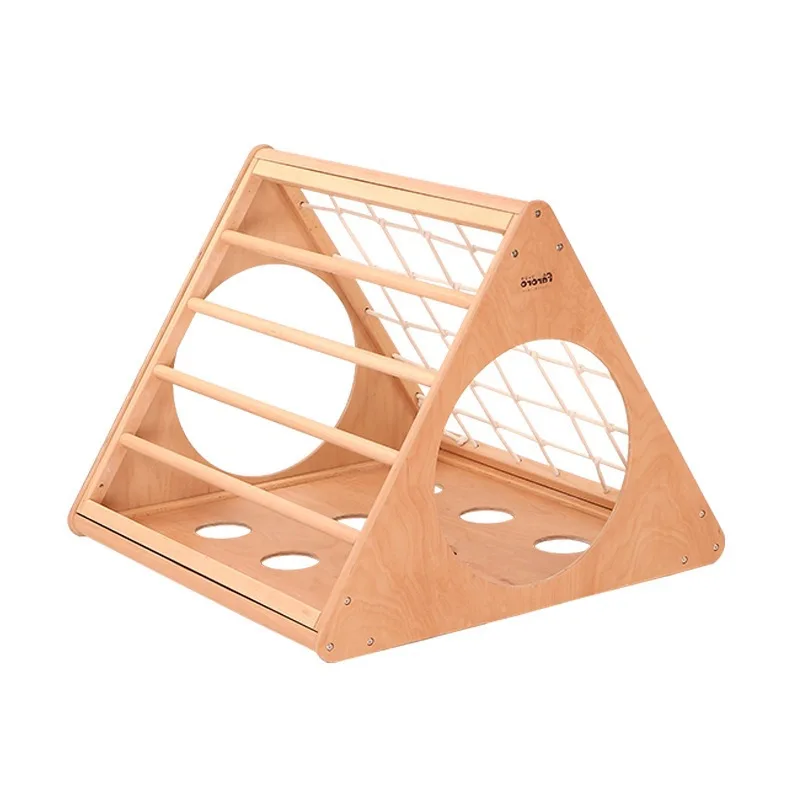 #Climbing frame Children's indoor household baby ladder Wooden kindergarten slide combination Multifunctional small playground