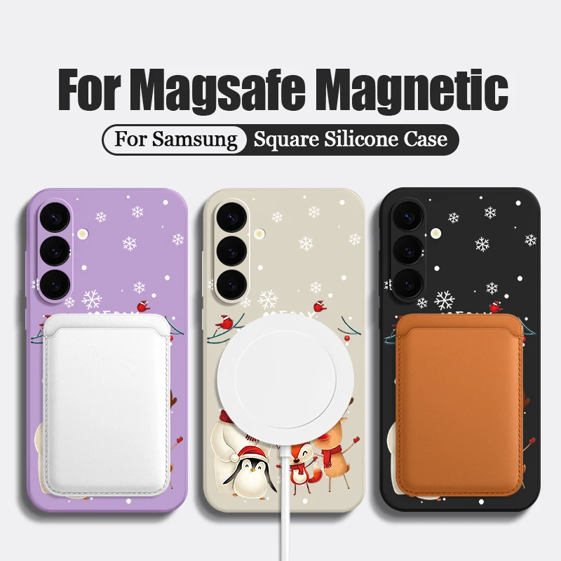 عيد الميلاد الدب المغناطيسي قضية الهاتف لسامسونج غالاكسي S25 S24 الترا S23 S22 زائد S24 FE A17 A56 A55 A16 A15 A36 لينة غطاء من البولي يوريثان #5