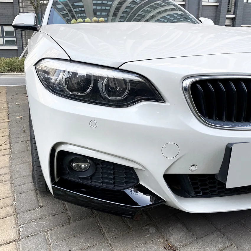 Car Front Bumper Lip Splitter Canards Spoiler For BMW 2 Series F22 / F23 M235i M240i 220i 228i M-Sport 2014-2019 Fog Lamp Cover