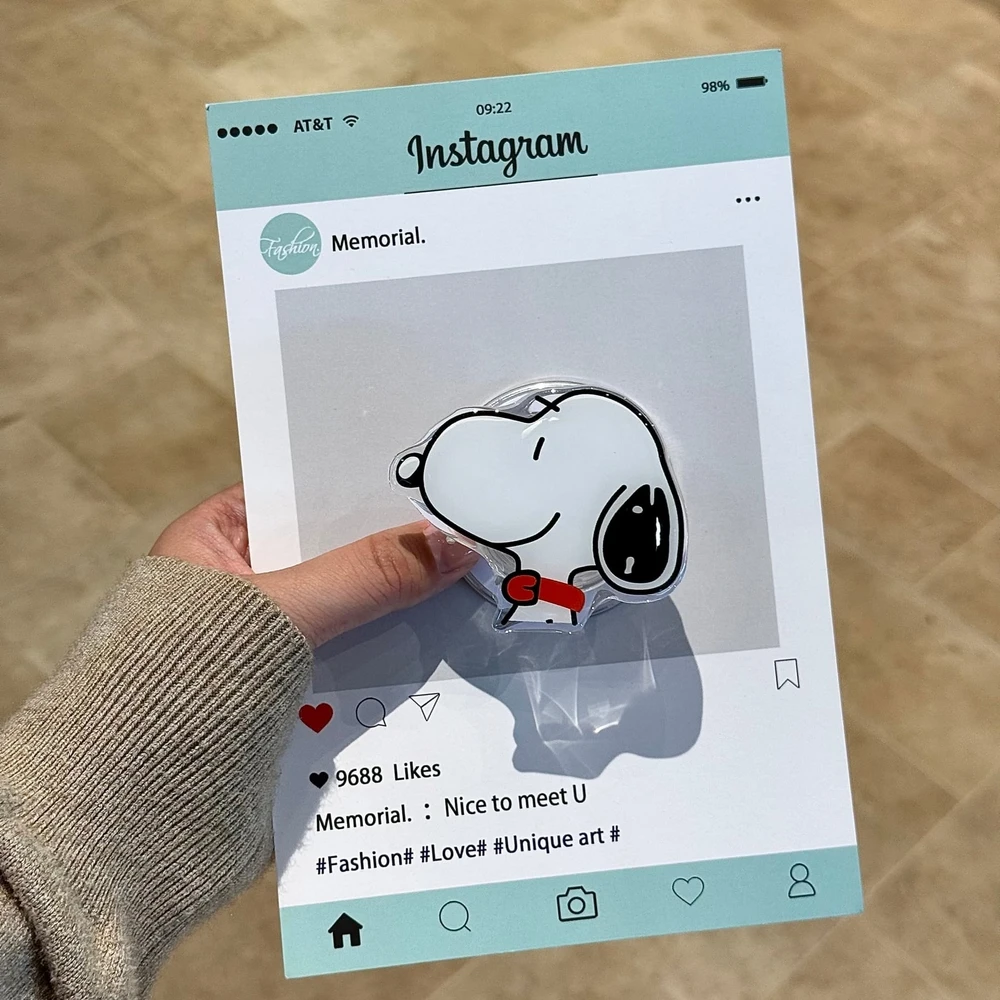 Cute Snoopy Charlie Brown For Magsafe Magnetic Phone Griptok Grip Tok Stand For iPhone Samsung Foldable Wireless Charging Holder view 6