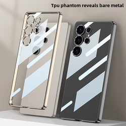 Electroplating Wireless Charging Phone Case for Samsung Galaxy S25 Ultra Plus Hard Shell Solid Color Protective Cover