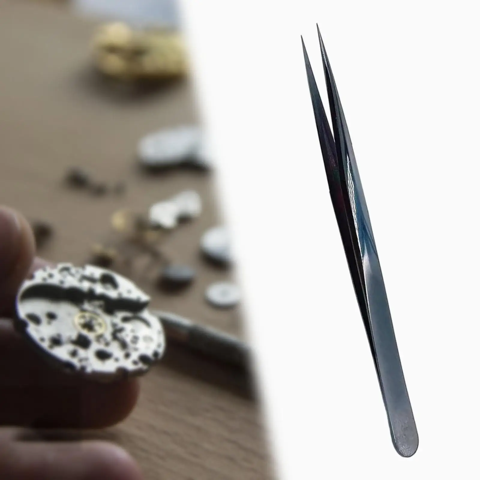 Pointed Tweezers Watch Tweezers for Small Parts Straight Multipurpose Precision