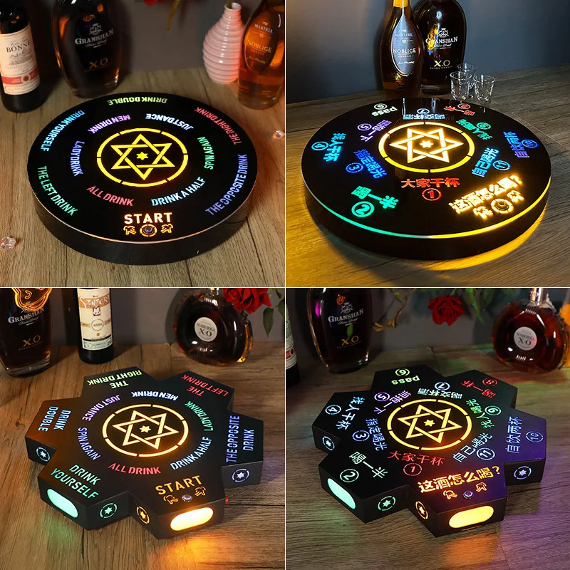 

LED luminous game turntable electronic Russian turntable KTV bar drinking game entertainment supplies cheering props