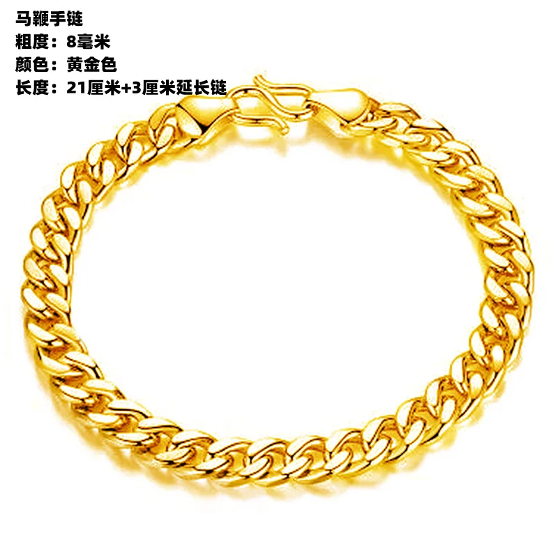 

Тайский серебряный браслет Domineering W с пряжкой из настоящего золота, браслет с плоским кольцом, классическая двойная пряжка, кнут, местный тиран Бос