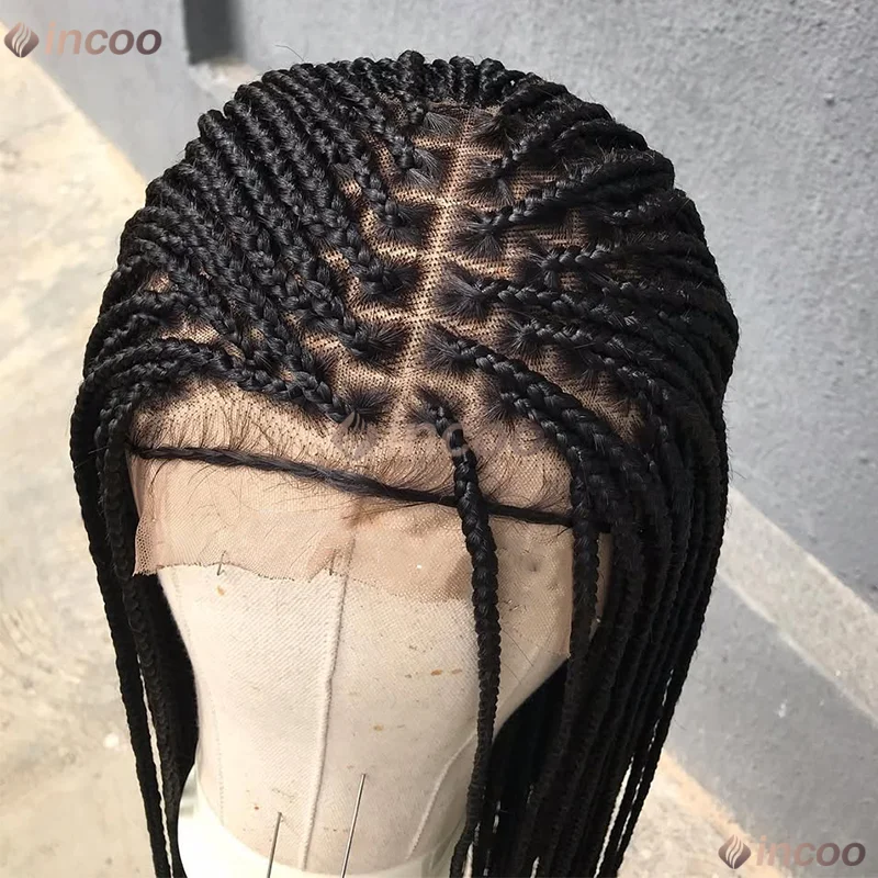 

36-дюймовые синтетические парики для чернокожих женщин, косички в коробке, парик спереди, распродажа, африканский черный парик