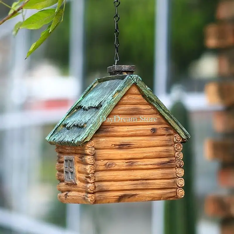 

Y88C Resin Bird Nest Bird House Sturdy Resin Material Great for Garden Outdoor Indoor