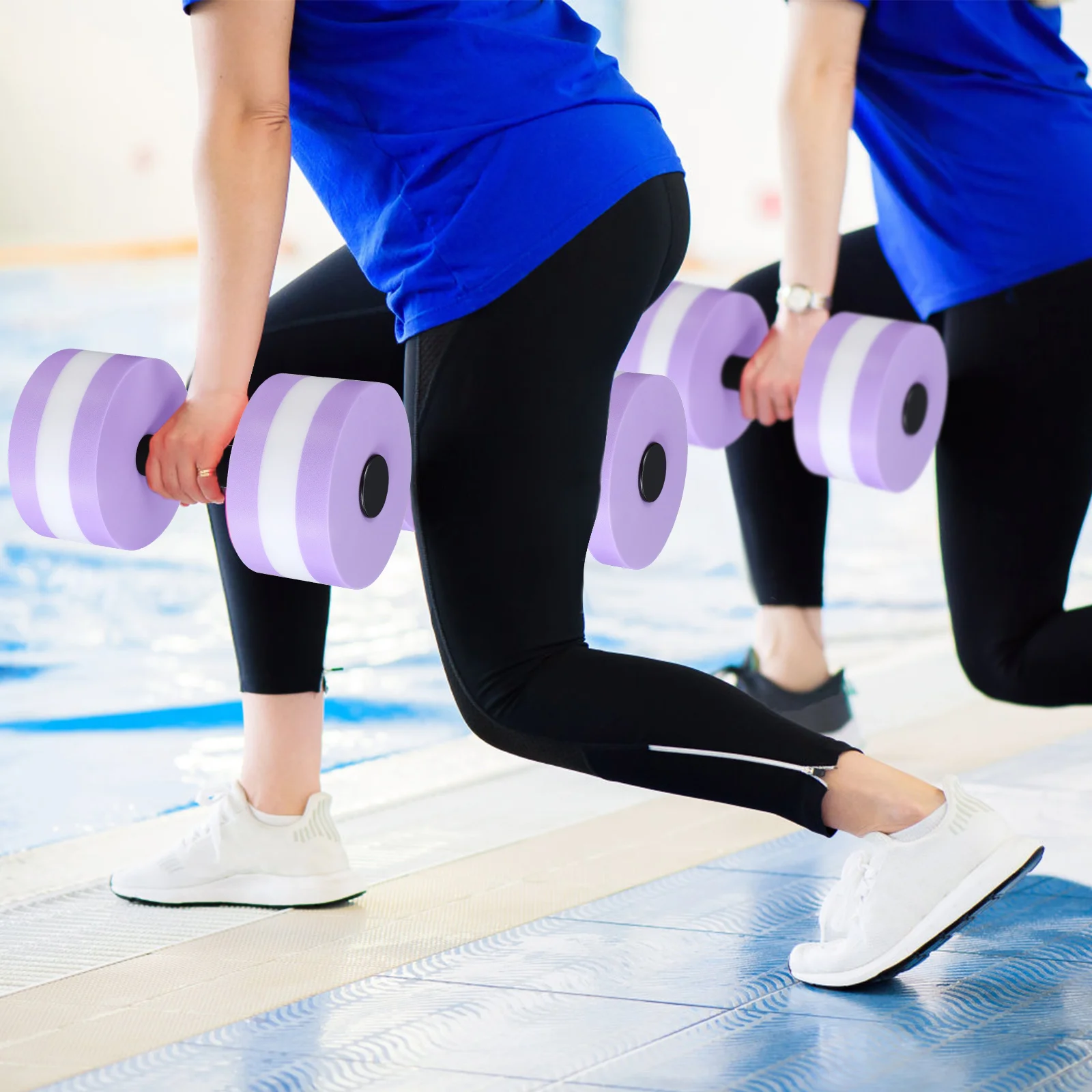 2 uds pesas de Fitness acuáticas equipo aeróbico de agua mancuernas de ejercicio de piscina de espuma Eva para fortalecer el entrenamiento de los músculos de la espalda