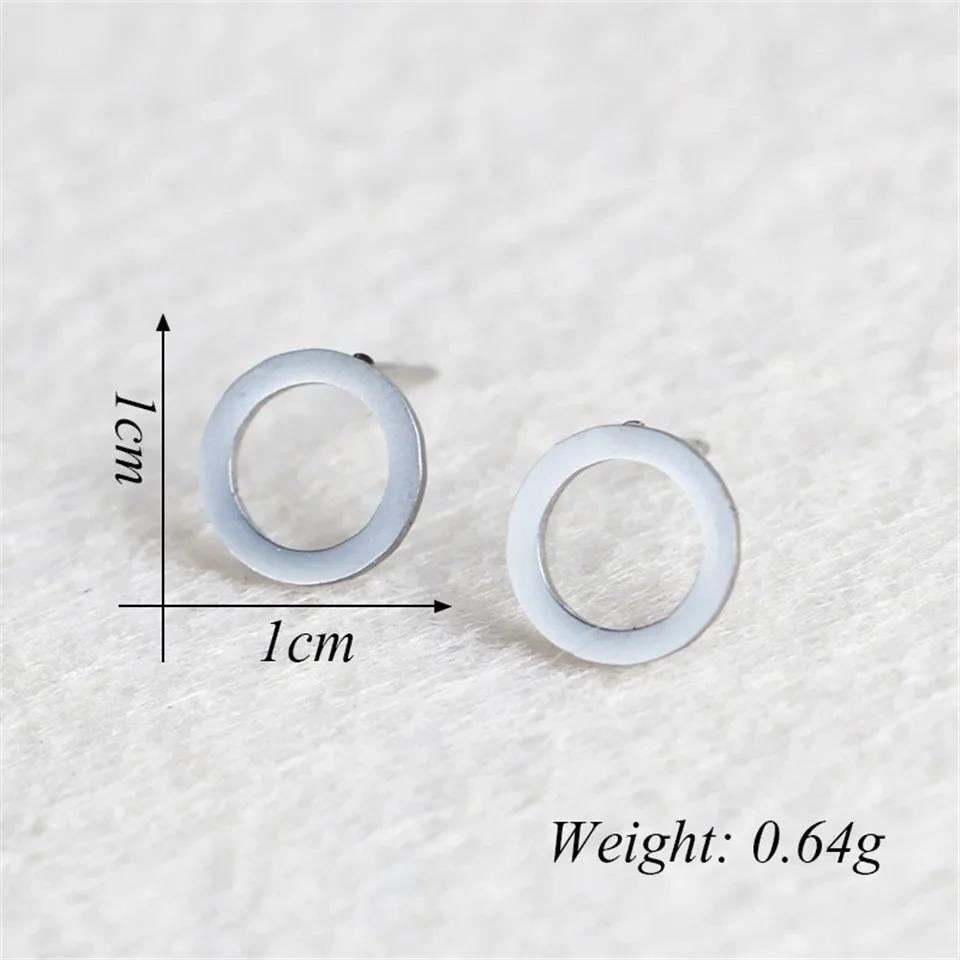 Stainless Steel Circle Stud Earrings For Women Girls Gold Color Minimalism Fashion Ear Jewelry Birthday Party Gifts Wholesale