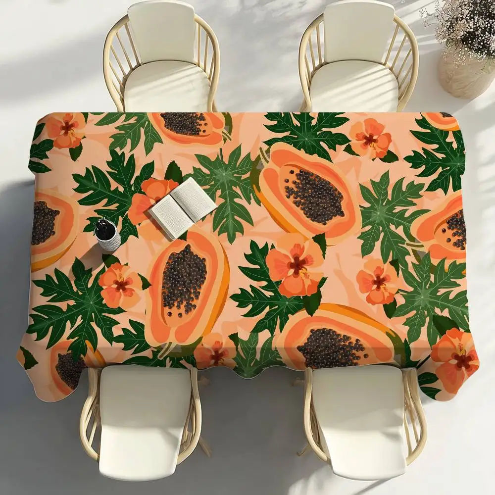 1PC Pawpaw Fruit Table Cloth Party Decor Dining Room Home Kitchen Patios Waterproof Stain-Proof Table Cloth