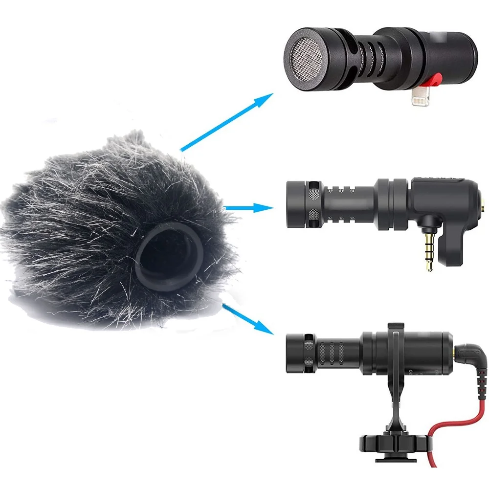 Микрофон Mcoplus с пушистым ветровым стеклом для микрофона RODE VideoMic Me/микрофон RODE VideoMicro