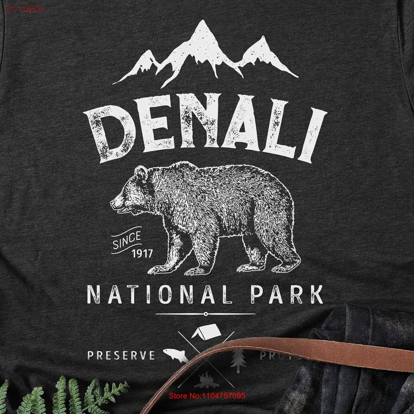 Denali National Park T Shirt Parks s Alaska State Glacier Mountain  vintage Washed Top For Everyday Wear homme Stylish fashion