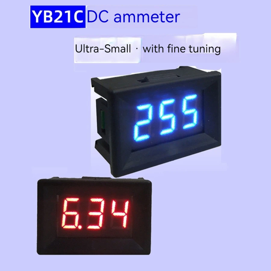 YB21C subminiature digital DC ammeter 0.36 inch microampere uA digital display 1mA milliampere DC meter head 5A 1A