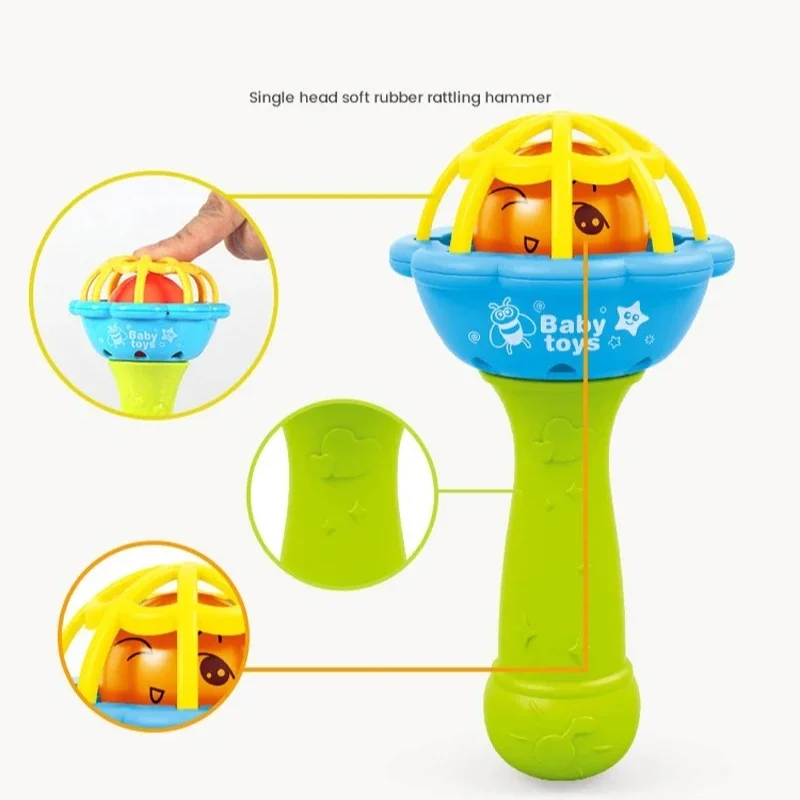 لعبة أطفال تنموية سهلة الإمساك، لعبة خشخيشة حسية للرضع، عضاضة تعليمية من مونتيسوري لحديثي الولادة #6