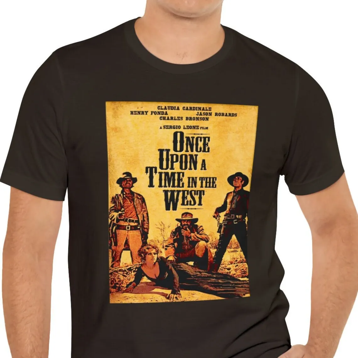 Once Upon a Time in the West 1968 Movie T-shirt. Popular Western film Tshirt with Henry Fonda Charles Bronson. Gen X Tee Shirt