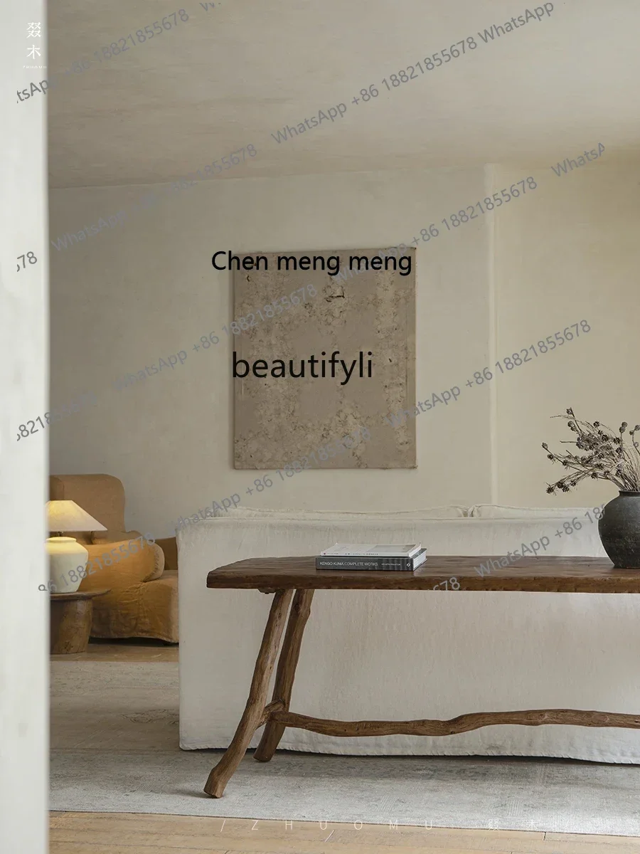 P178 نجا الخشب الإبداعية طاولة طعام الخشب القديم طاولة شاي الدردار القديم مكتب من الخشب الصلب طاولة ضيقة طويلة أثاث على الطراز الصامت #5