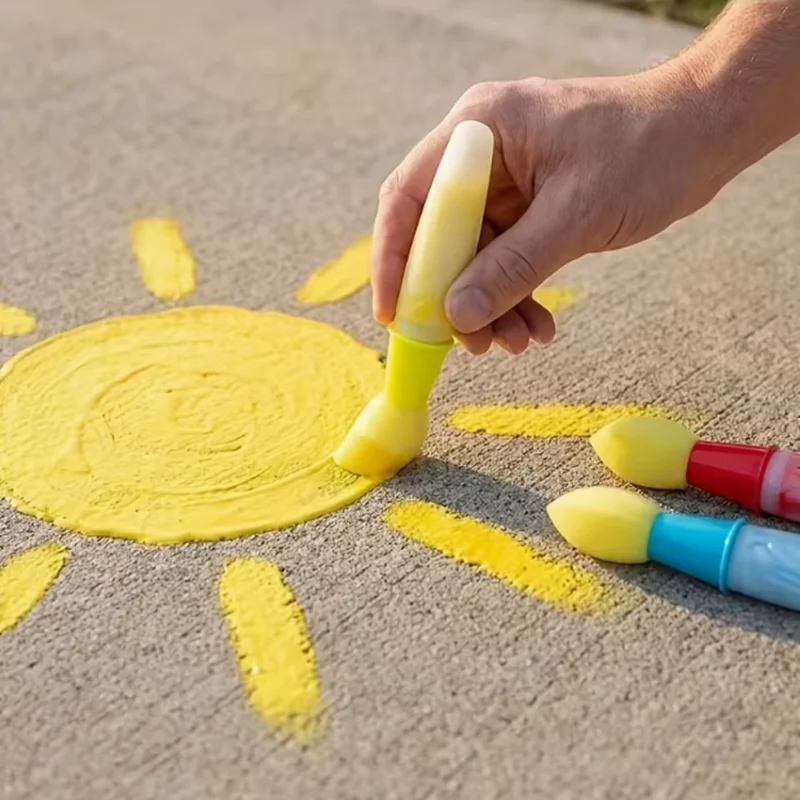 3pcs Indoor and outdoor sponge chalk brushes, suitable for outdoor creations such as sidewalk painting and lane wall painting