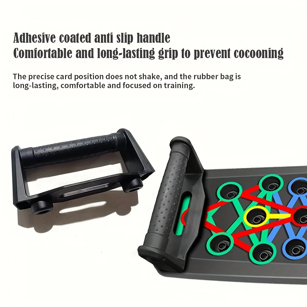 Picture 4: Portable Folding Push-up Board, Multi-functional Anti-slip Mat with Handle, Home Fitness Exercise for Chest, Abdomen and Arms