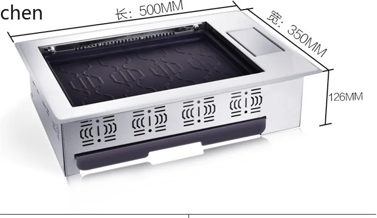 HXL Commercial Household Smokeless Barbecue Grill Stainless Steel Non-Stick Pan Grid Square Electric Barbecue Grill