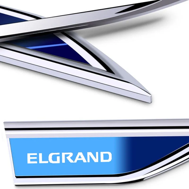 2PCS Metal  Badge Fender Side Blade Emblem Sticker Auto Side Body Fender Decal Decorate Accessories For ELGRAND