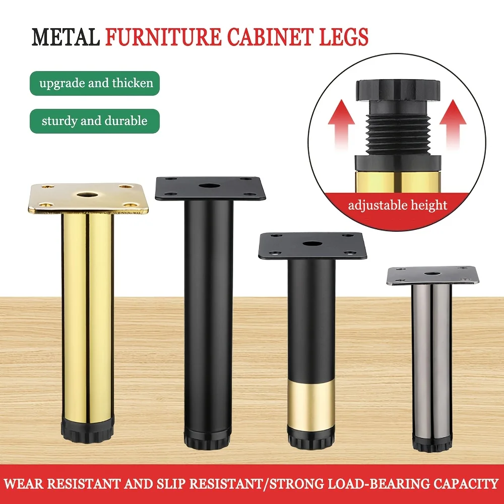 4 PCS 10cm Furniture Sofa Table Leg Round Tube Cabinet Leg Metal Feet Leg Accessories for Furniture Hardware Accessories