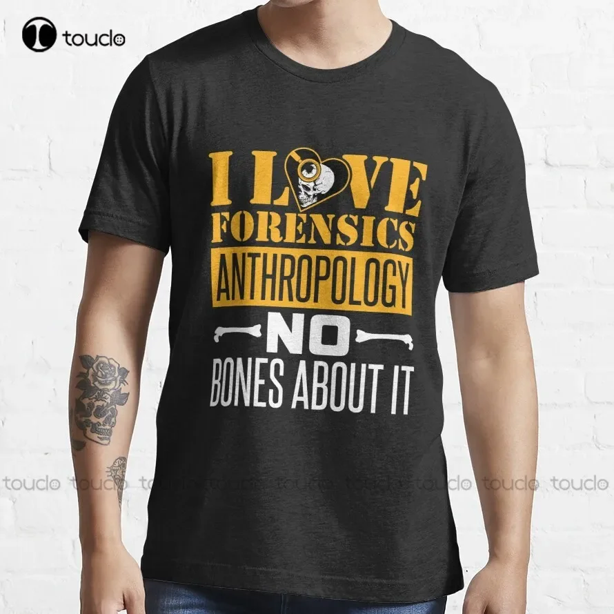 

Футболка I Love Forensics Anthropology No Bones About It, рубашки для мальчиков, хлопковая уличная простая винтажная повседневная футболка, подарок на заказ