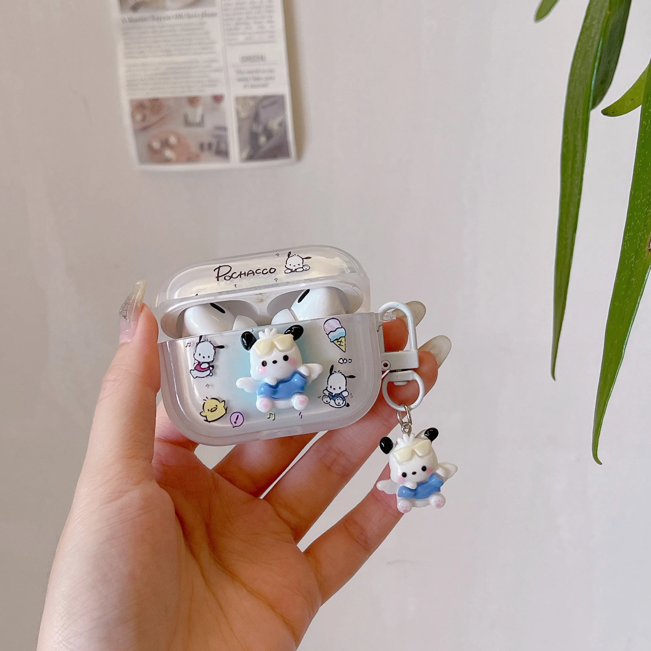 New style Holiday Gift Sanrio Cute Pochacco Cartoon Anime, Plastic drop-proof headphone case For Airpods 4, 1, 2, 3, Pro, Pro2