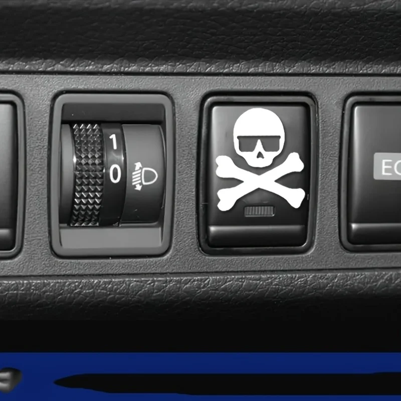 9PCS/SET Edgy Skull Crossbones Stickers Monochrome Waterproo