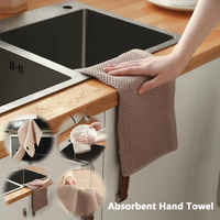 1-6PCS Dishcloth Ultra Soft Absorbent Kitchen Towel Household Cleaning Cloth Dish Windows Glass Gadgets Wash Cloth 34*34cm