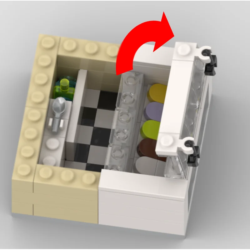 Cidade modular edifício moc tijolos de construção gelato loja 8x8 modelo tecnologia blocos modulares presentes brinquedos natal diy conjuntos montagem