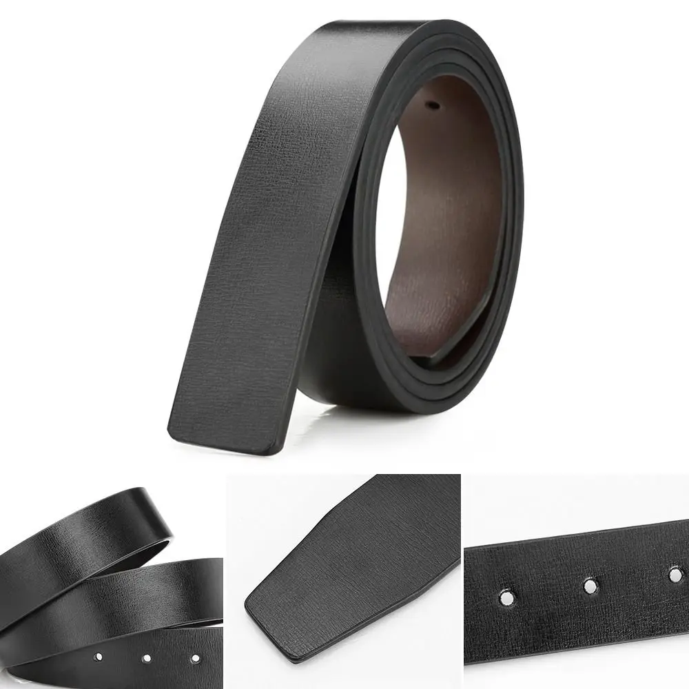 Casual Luxury Brand Designer Replacement Classic Waistband No Buckle Girdle 3.3cm with Hole Genuine Leather Belt