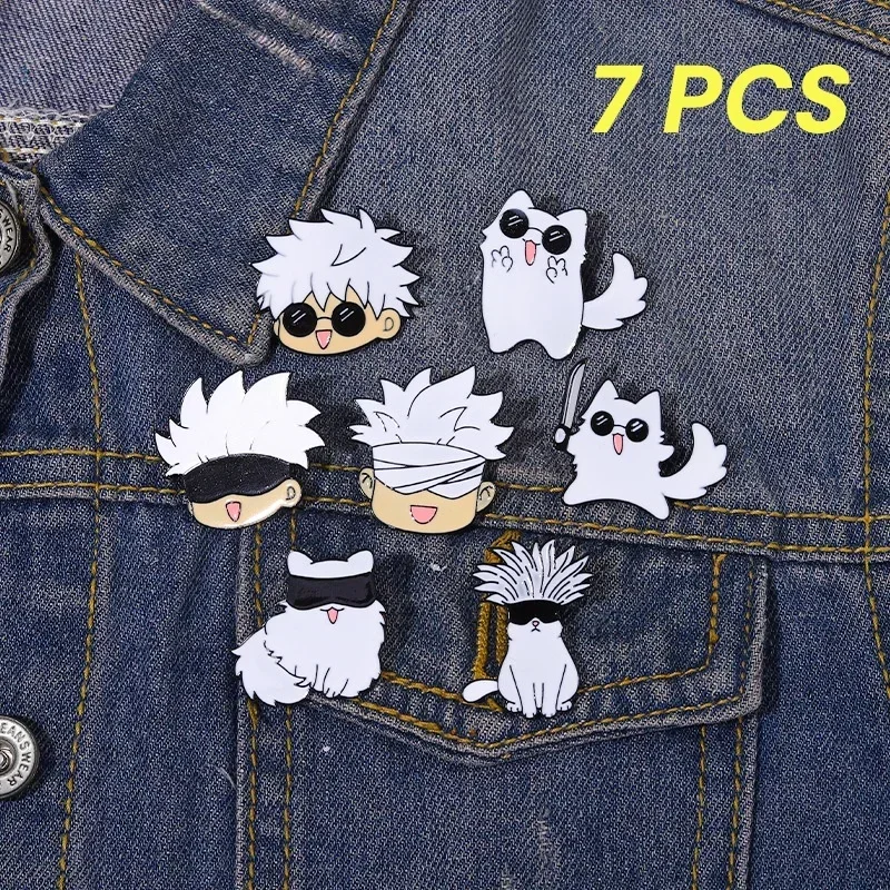 Jujutsu Kaisen Anime Peripheral Metal Brooch Cartoon Character Gojo Satoru Bag Clothing Decorative Accessories Enamel Pin Badges