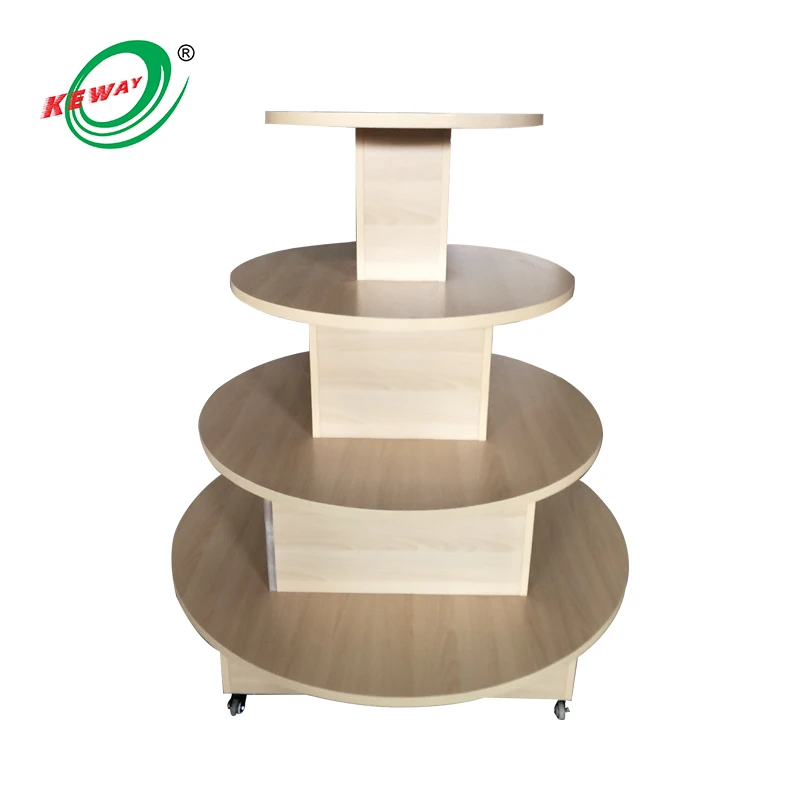 カスタマイズされたスーパーマーケット4段木製ディスプレイスタンド、プロモーションデスク