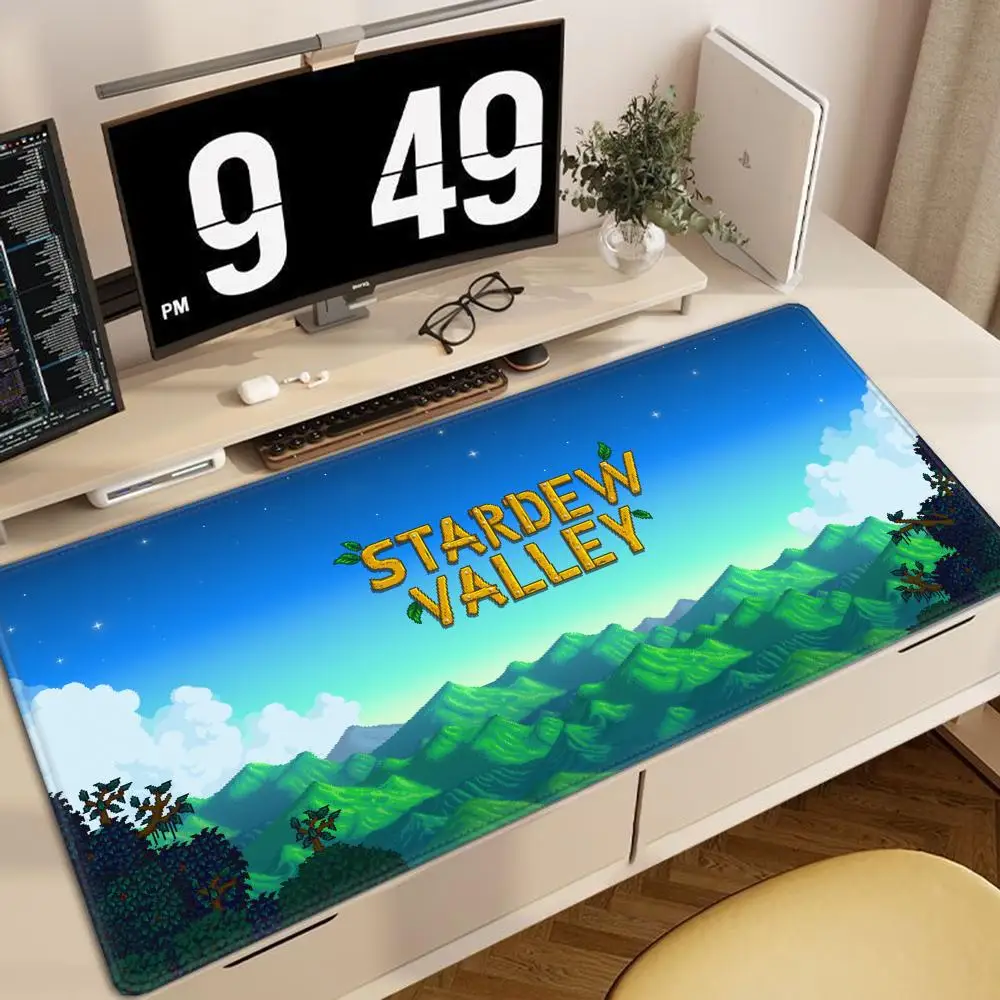 Stardew Valley Mouse Pad Gaming Abstrak Besar 800X400Mm MouseMat Gamer Alas Mouse Besar XXL Mause Karpet Meja PC