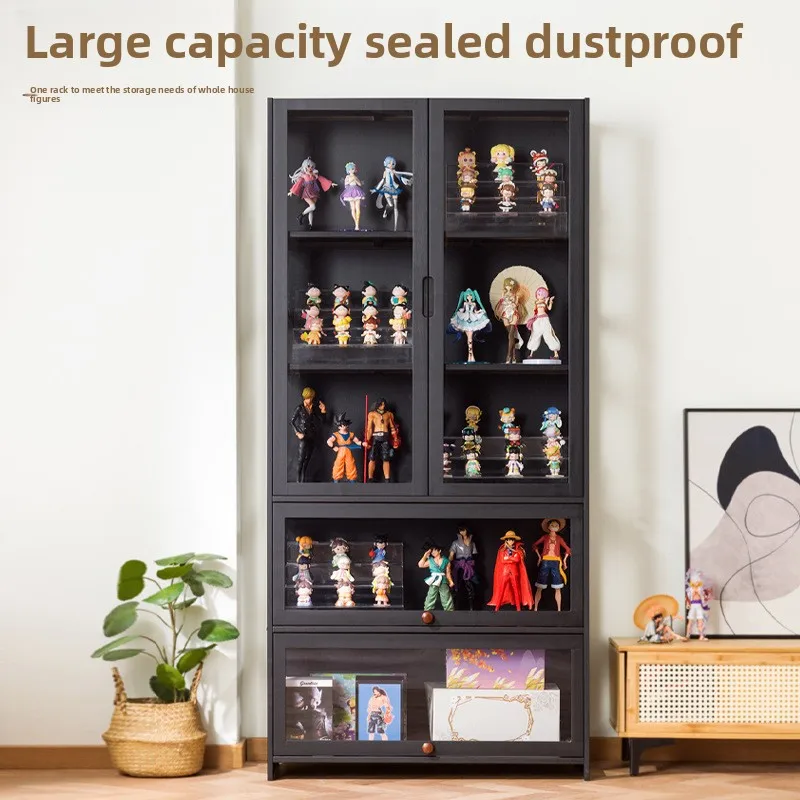 خزانة عرض ليغو خزانة زجاجية مع رف تخزين منزلي خفيف مقاوم للغبار ورف عرض لعبة النبيذ