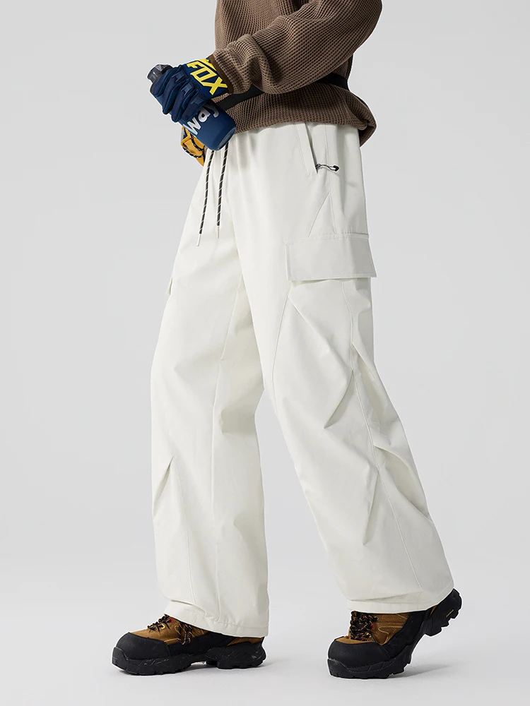 

MMOPTOP Men's Winter Snow Ski Pants Waterproof Warm Cotton Casual Fce Lined Trousers for Extreme Cold Weather Outdoor