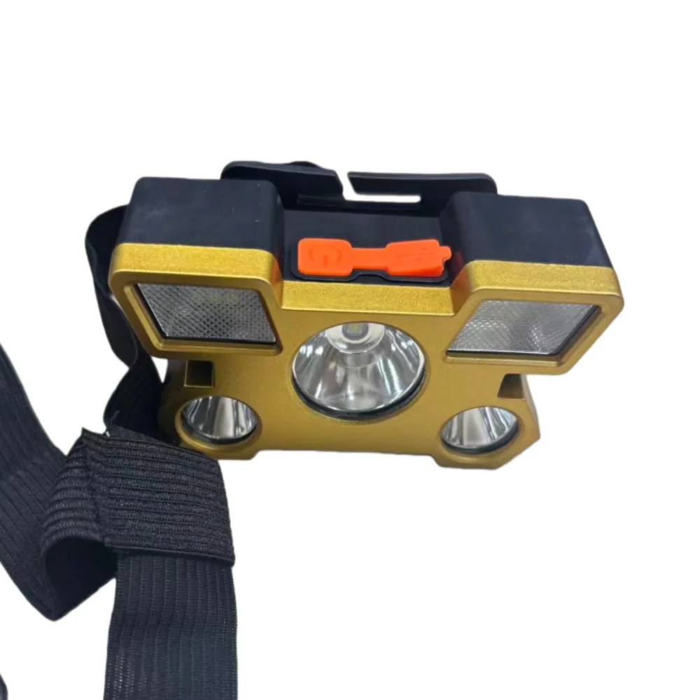 High Power LED Headlamp Five Head USB Rechargeable Outdoor Fishing Camping Headlight Tactical Durable Lighting Tool