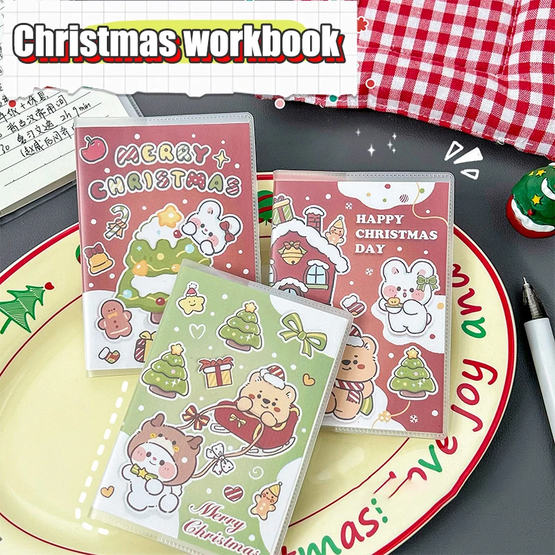 1Pc Creative Cute Mini Loose-leaf Hand Book Cartoon Christmas Detachable Notepad Student Portable Notebook School Supplies