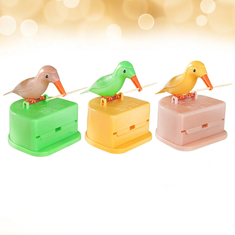 

3pcs Plastic Toothpick Box Delicate Toothpick Jar Vintage Toothpick Holder Table Decoration for Home Restaurant ( Color)