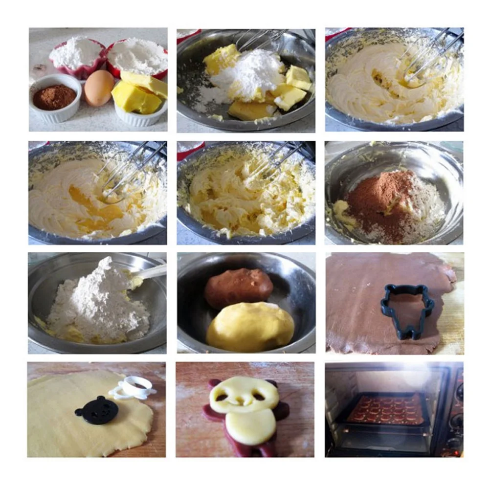 

4 Pcs Decorative Cookie Mold Panda Pandas Cake DIY Baking Molds Chocolate Cookies