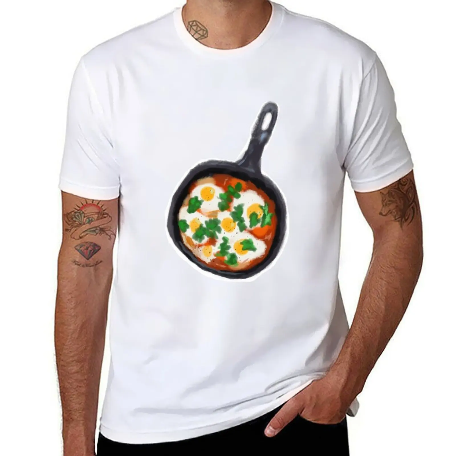 Shakshuka Digital Illustration T-Shirt man graphic t shirt t shirts for man cotton t shirt for man T-shirt