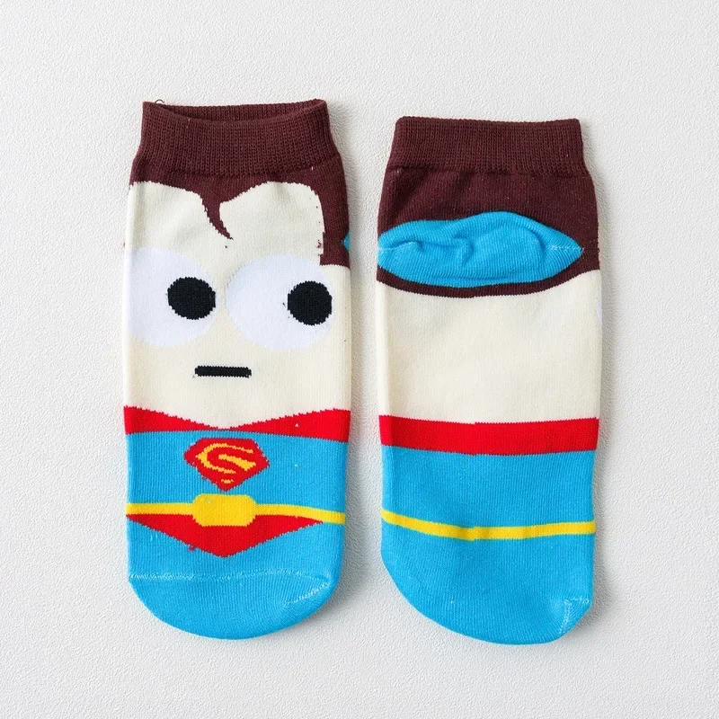 Batman Cartoon Women Boat Socks Fashion Low Tube Invisible Socks Novelty Sokken Non-slip Breathable Anime Unisex Men Short Socks