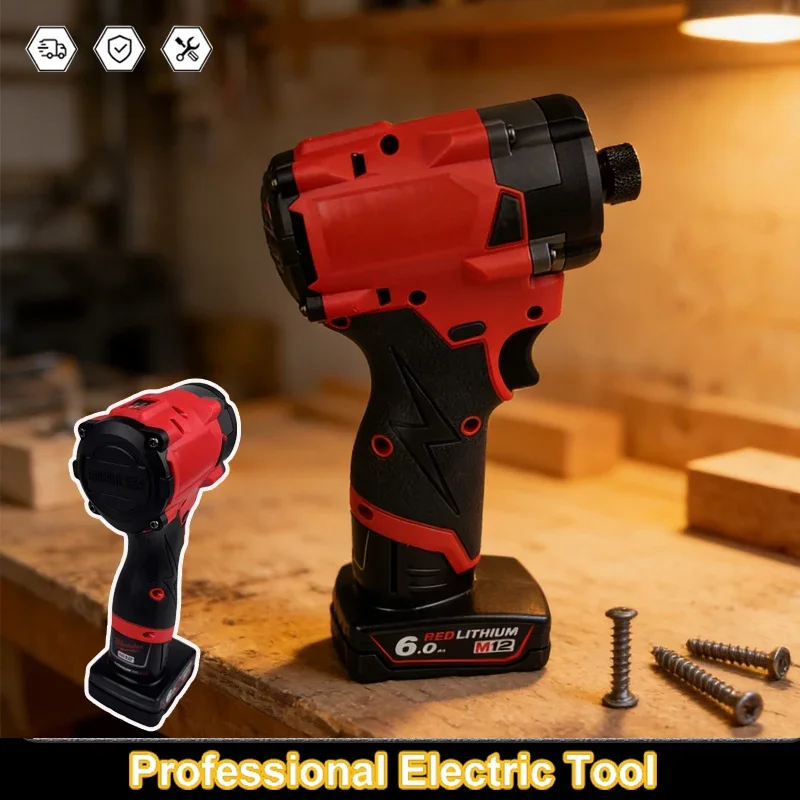 

For Milwaukee M12 Battery 1/2 Cordless Impact Driver Brushless Impact Drill Car Truck Repair Screwdriver Power Tools