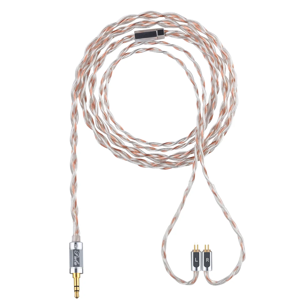 PULA-UC-01 OCC + SPC High-End Headphone Upgrade Balance Cable, único cristal de cobre banhado a prata, 2PIN, MMCX, 4,4mm, 3,5mm, 2,5mm