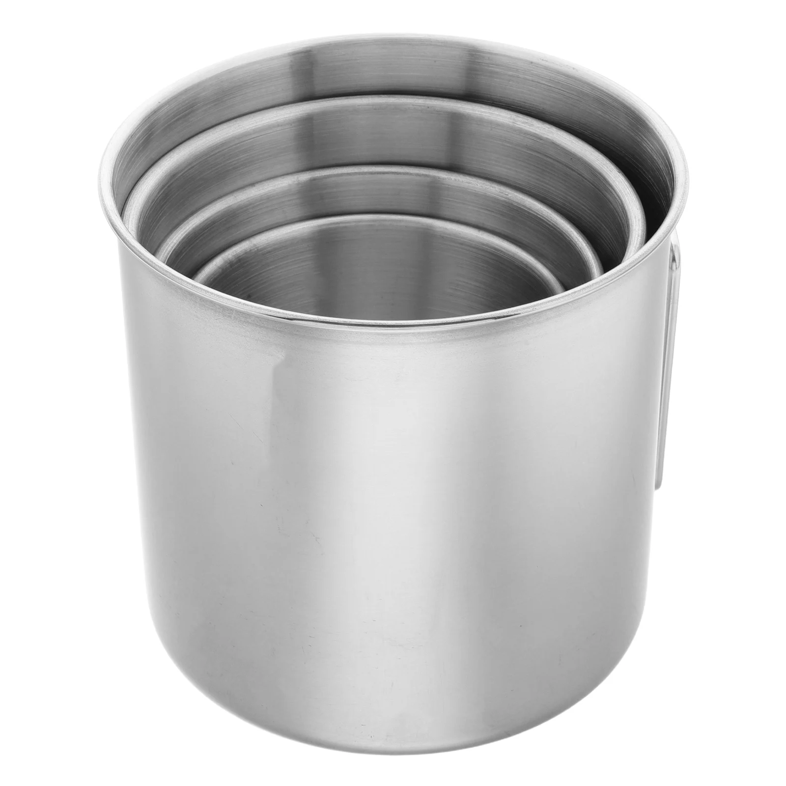 

4pcs Camping Foldable Stainless Steel Set Portable Travel Cups With Handle For Outdoor Activities Beer Tea Coffee Storage Holder