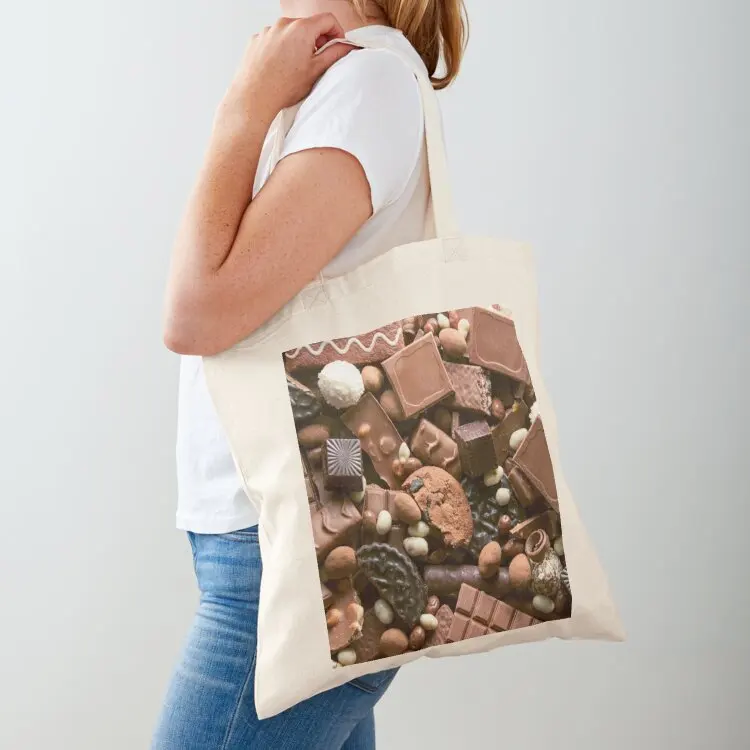

Chocolate Sweets Collage Tote Bag tote bag custom canvas bags reusable grocery bags woman shopping bag