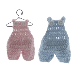 12Pca Handmade miniature crochet jumpsuit for christening baby shower baptism party decorations 7.5 x 7.0cm