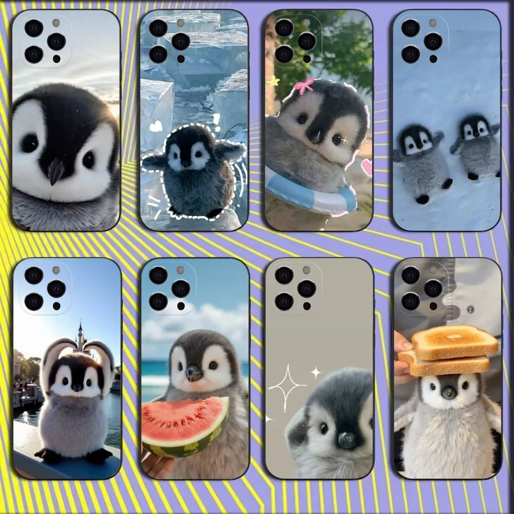 

Lovely Penguin Phone Case For iPhone 16,15,14,13,12,11,Mini,Pro,SE,MAX White Matte Shockproof Cover